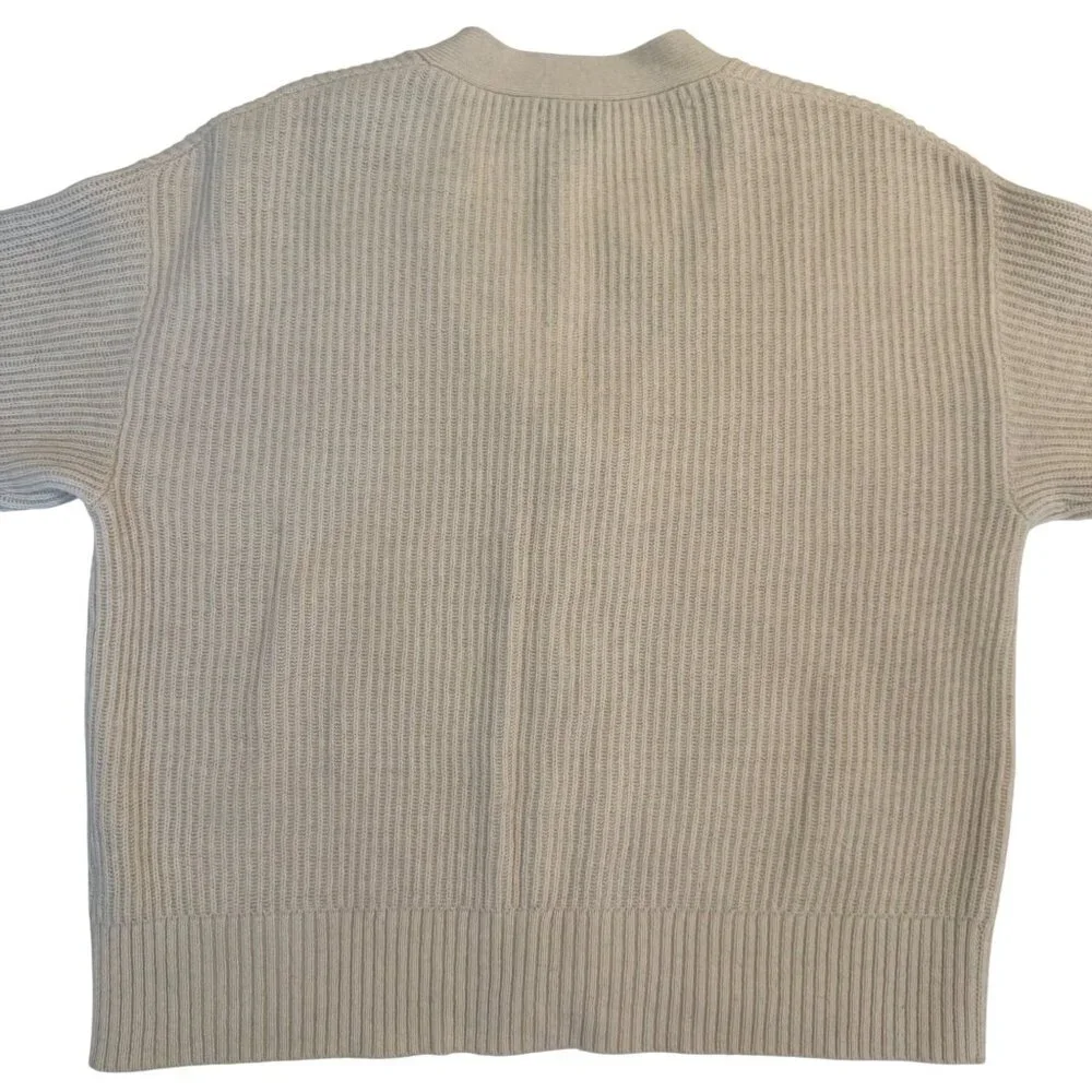 SIZE SMALL Patagonia Wornwear Recycled Wool Cream Button Front VNeck Cardigan - Picture 9 of 11